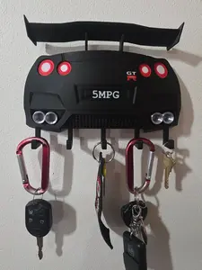 3D Printed R35 Key Holder Wall Mount | Car Key Hook Hanger | Modern Home Decor | Nissan R35 Style Key Organizer Gift
