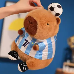 Cartoon Capybara Football Jersey Soccer Dress Cloth Capibara Plush Toys Stuffed Ball Player Series Gift for Boy Fans