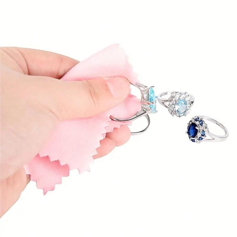 50/100 Pcs/Set Silver Polishing Cloth，Jewelry Cleaning Cloth，Tarnish Remover，Anti-Tarnish，Sterling Silver/Gold/Platinum，Jewelry/Watch/Coins，Microfiber，8x8cm，Restores Shine，Small Jewelry Cleaning Cloth，Jewelry Care Hack
