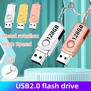 Metal USB flash drive with keychain - Capacity 32GB/64GB/128GB high-speed USB 2.0 metal USB storage drive, durable portable thumb drive, suitable for external storage of mobile phones, laptops, data, photos, and music, ideal gift for birthdays, Christmas,