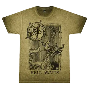 Monochrome Hell Awaits Oil Wash T-Shirt