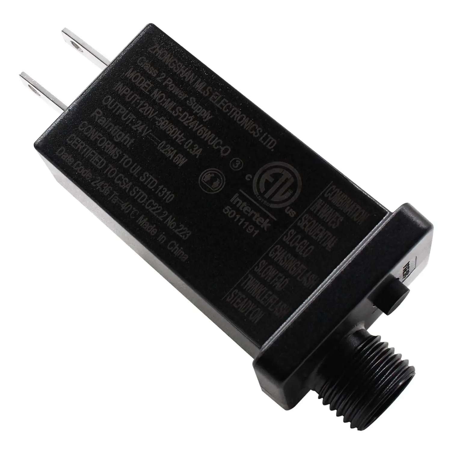 24V6W LED Transformer Class 2 LED Power Supply, Waterproof IP44 Low Voltage Seasonal Use LED Driver US CA Plug for Halloween Christmas String Light, Projector Light, Lawn Lamp