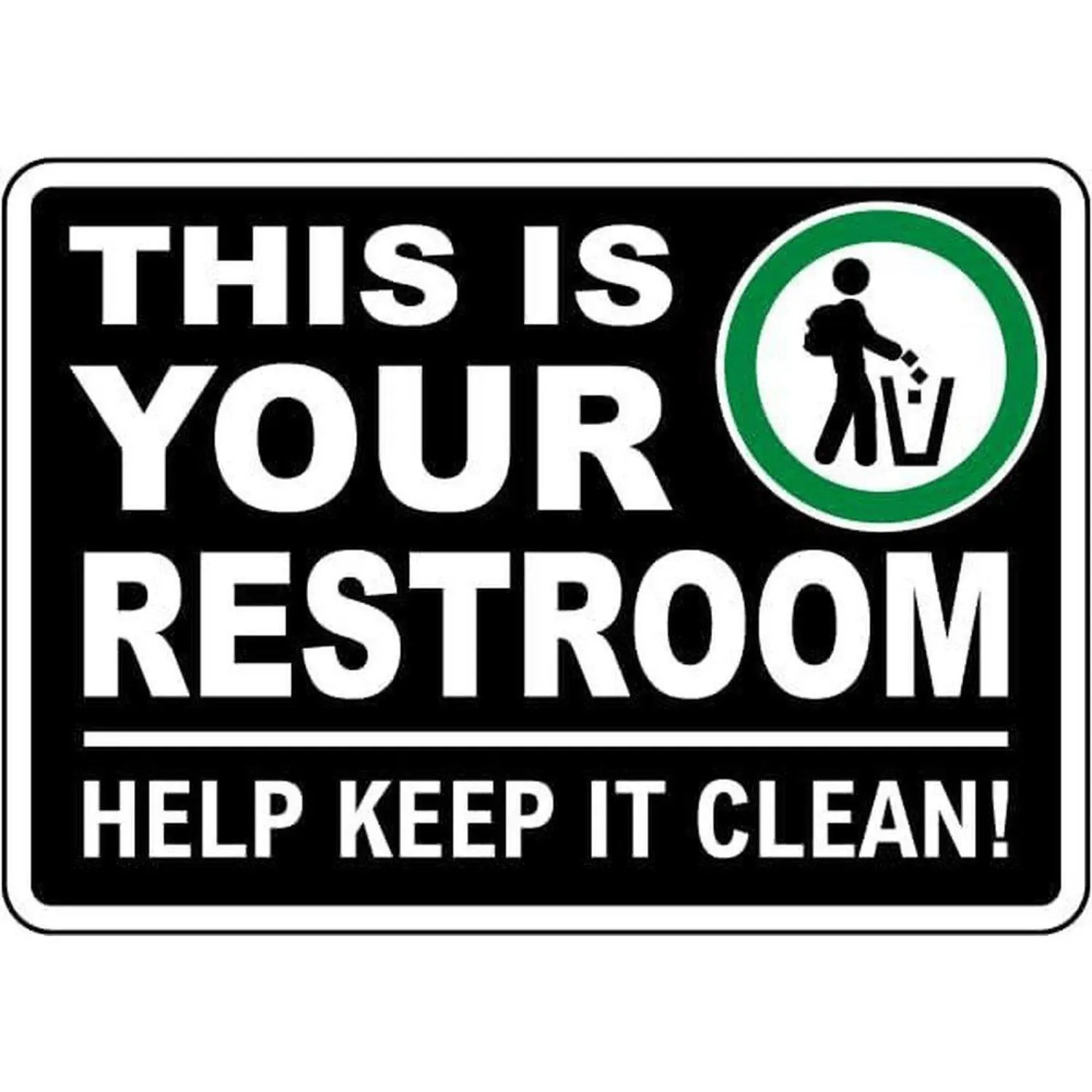 Your Restroom Help Keep It Clean Sign – Heavy-Duty Metal Restroom Rules Sign with English Language &, Pre-Drilled Holes for Easy Hanging Suitable for Home, Office, School, Public Restrooms