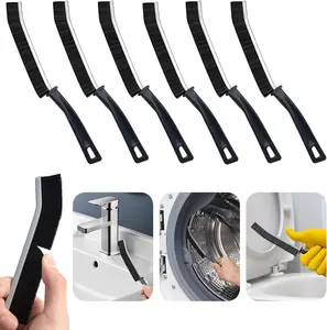 Crevice Cleaning Brush Magic Brush Tool, Bathroom Tile Groove Gap Radiator Window Sink Alloy Cleaning Scrubbing Brushes with Long Handle, Thin Cleaning Supplies for Home Kitchen Narrow Corners