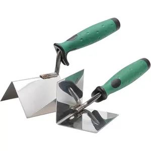 2 count Drywall Corner Tool Set, 5'' & 3.94'' Outside Corner  and Inside Corner , Stainless Steel Sheetrock External Corner Trowel & Internal Corner Trowel, with  Hole