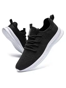 Men's Fashionable Plain Color Lace Up Low Top Sneakers, Casual Breathable Lightweight Running Training Shoes, Comfortable Sports Shoes for Outdoor Activities