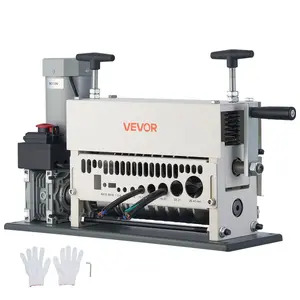 fathersdaygift VEVOR Electric Wire Stripper Machine, 0.06-1.57 in, 11 Channel Automatic Copper Cable Stripper, 370W Wire Stripper Tool with Manual Hand Crank Mode, Emergency Stop Button, for Scrap Copper Recycling