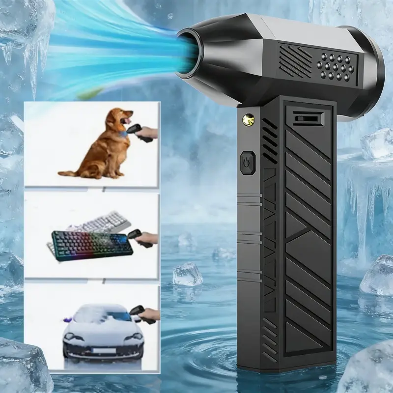 Powerful Rechargeable Electric Air Compressor Dust Blower Wireless Turbine Blaster for Car Detailing Computer Keyboard Cleaning Home Garage Outdoor Use Portable Cordless Air Gun High Performance Computer Keyboard Home Outdoor Cleaning Portable Cordless