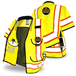 KwikSafety GODFATHER Safety Vest (Cushioned Collar) Class 3 ANSI Tested OSHA Compliant Hi Vis Reflective PPE Surveyor - Model No.: KS3310C3