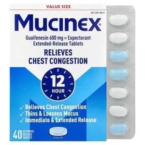 Mucinex Mucinex, 600 mg, 40 Extended-Release Bi-Layer Tablets | HSA/FSA Eligible