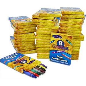 4E's Novelty 48 Boxes of 8-Pack Crayons - Bulk, Non-Toxic