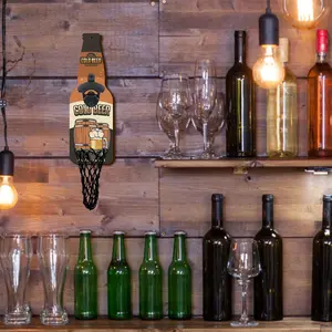 Wall Mounted Wooden Bottle Opener with Cap Collector, Durable MMetal Mechanism, Perfect for Home, Garden, Bar, Home Bar Accessories & Outdoor Dining Areaas | Ideal Gift for 11 Festive Occasions, Easy Clean Design, Bottle Operner Wall