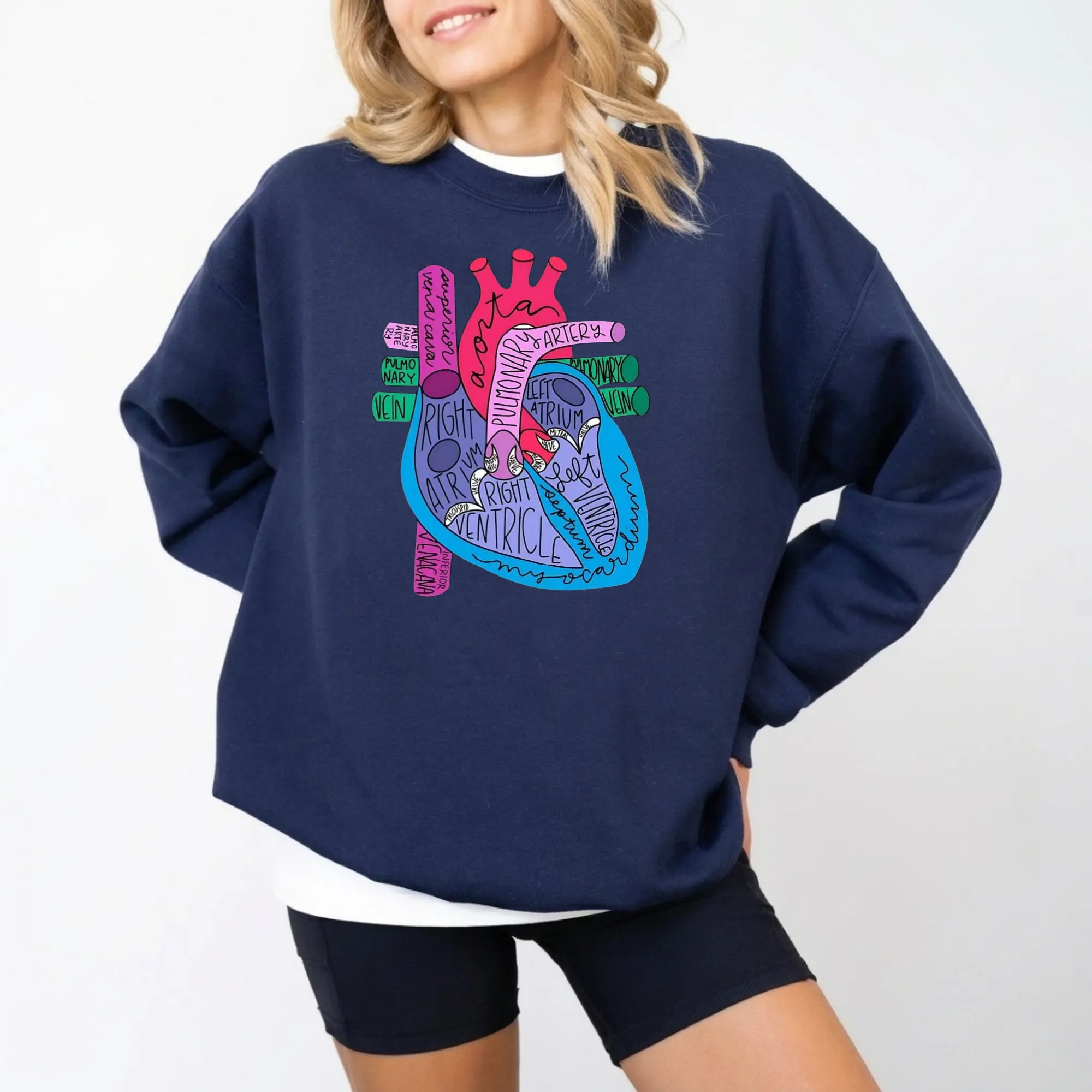 Heart Anatomy Sweatshirt, Cardiac Nursing Gift, Nursing School Shirt, Medical School Student Shirt, Cardiologist Anatomical Heart Shirt