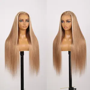 [NEW]Megalook 13x6 Three-Go Glueless Lace Front Human Hair Wig CB Ombre Blond Silky Straight Fashion Color Pre Cut & Pre Plucked with Drawstring 100% Human Hair Wig More Health