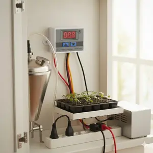 Programmable Multi-Stage Temperature Controller, Industrial Commercial Adjustable Thermostat with LCD Display, Precise Cooling Heating Module for Aquarium Lab Use, Wide Voltage AC 12-240V Input