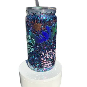 Jinx Arcane Cup - Portable Reusable Tumbler with Straw, Snow Globe Design, Handwash Instructions, Water Bottles, Washable - Drinkware, Bottled, Mug