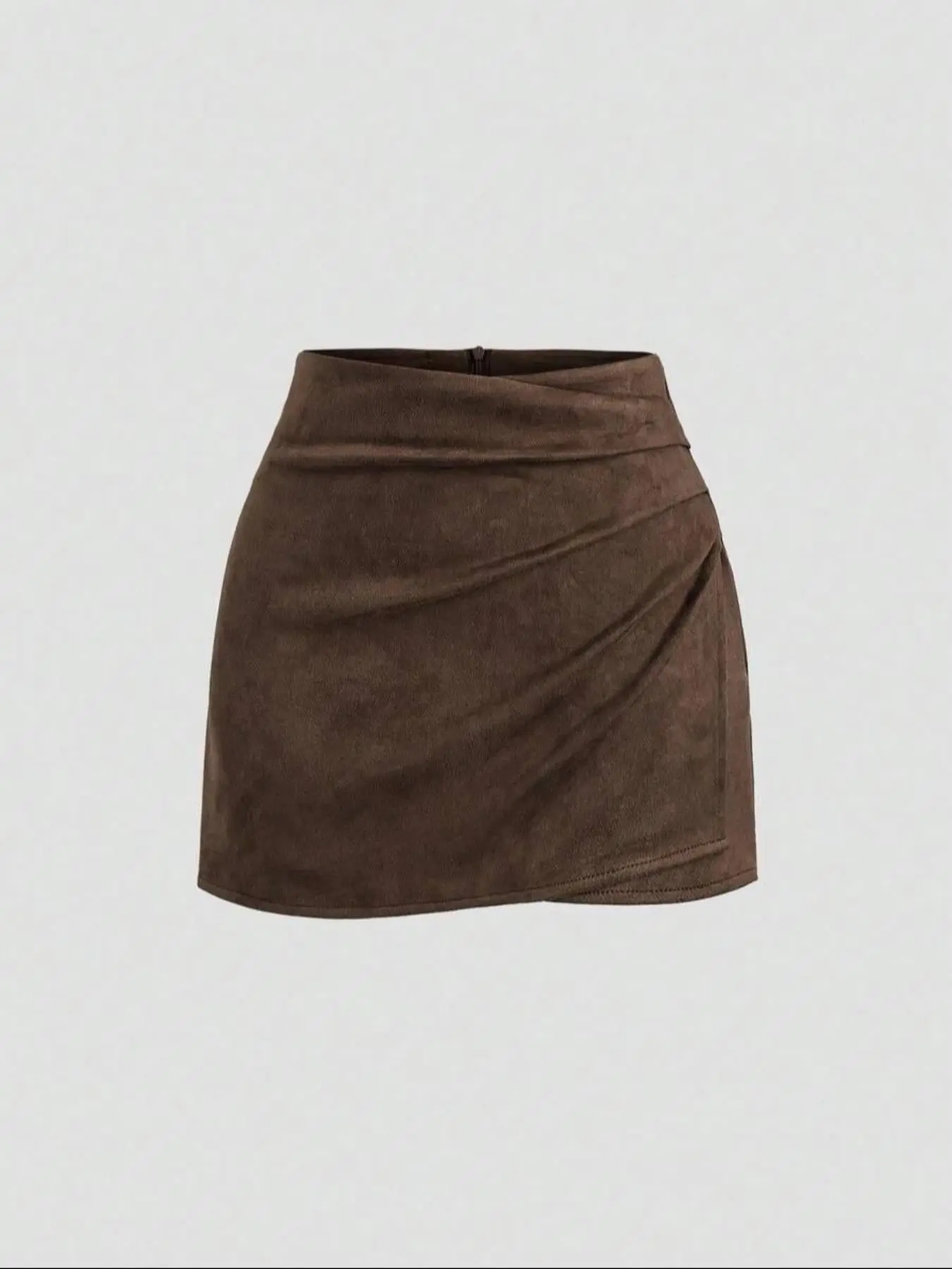 Women's Spring Autumn Velvet Vintage Italian Melange Color Pleated Slim Fit Bodycon Short Skirt, Womenswear Fashionable Casual Versatile Ultra-Short Half Skirt Bottom Soft