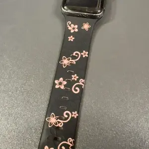 Two-Tone Cherry Blossom Engraved Silicone Watch Band, Soft Flower Sport Strap, Women Daily Cute Wrist Accessory Multi Colors