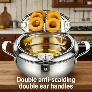 Tempura Frying Pot with Lid + 5 FREE Kitchen Gadgets!  Make Restaurant-Style Fried Food at Home