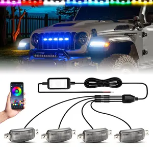 DIBMS RGB LED Grille Lights 4 in 1 with App Control, Colorful Underglow, and Signal LED for Tacoma Truck, Chevy, Car, Off-Road, Raptor, Jeep, SUV, ATV, UTV