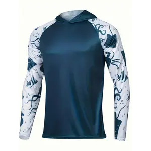 ABUGARCIA Fishing Hoodie Anti-UV Sunscreen Sun Protection Clothes Fishing Shirt Breathable Fishing Jersey Hooded Sportswear