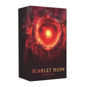 Scarlet Lenormand Card Deck, 36 Fortune Telling Divination Oracle Cards with Bold Scarlet Artwork, High Contrast Design, A Tarot Alternative for Love, Career, Daily Readings