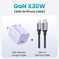 30W Purple Charger + 3.3FT Lightning Cable