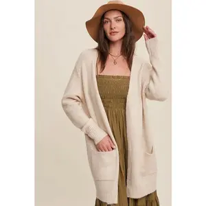 Smocked Gingham Check Cardigan