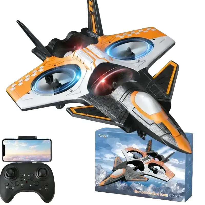 Foam RC Airplane , 2.4GHz Remote，360° Flip and Headless Mode,with Cool Led Light Remote Control Airplane RC Plane for Kids Adults Aged 8+, RC Flying Toy for Kids, Easy for Beginners，Birthday Gift  Christmas,New yeargift tongli airplane