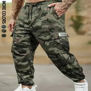 Kyn Apparel Men's Plain Sports and Casual Trousers with Drawstring Elastic Waist, Camouflage, with Pockets, Suitable for Outdoor Camping, Hiking and Mountaineering, Exercise and Fitness