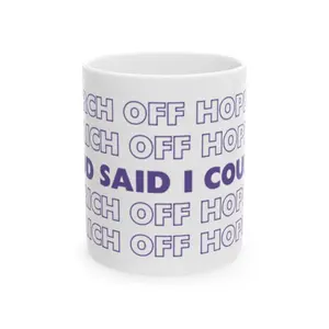 RICH OFF HOPE purple and white Mug 11oz Ceramic Cup Washable Reusable Customized