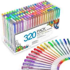 320 Pack Gel Pens Set with 160 Refills for Adult Coloring Books Drawing Painting Writing School Supplies