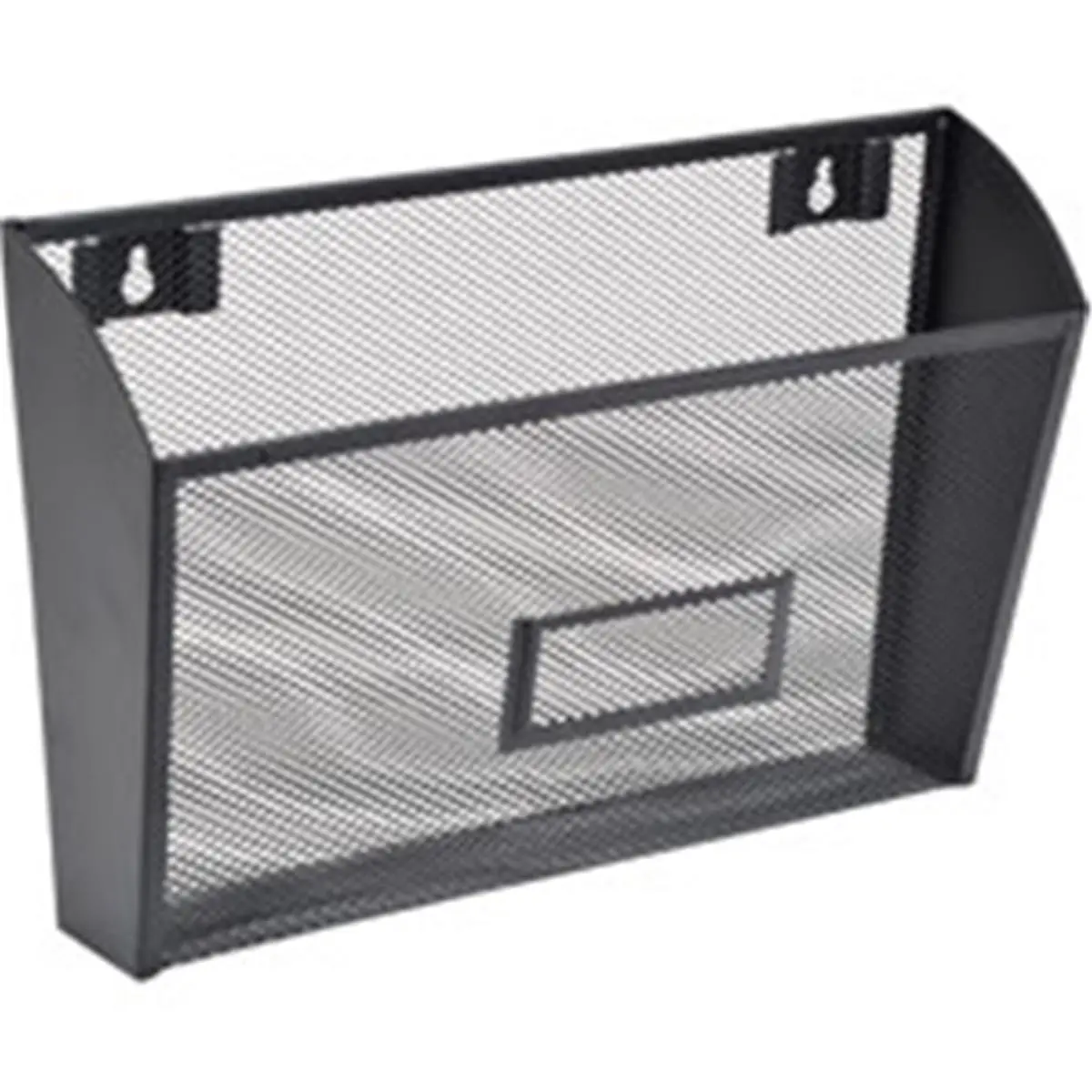 212 MAIN Steel Mesh Wall-Mount Office Filing Organizer - Double Rim, Powder-Coated Black, Mesh Desk Organizer for Office Stationery Supplies