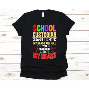 Men's school custodian appreciation, heartfelt dedication to caregiving role Graphic T-Shirt - Short Sleeve Crew Neck Regular Fit Casual Wear | Soft & Breathable Fabric, Durable Print, Everyday Comfort, Machine Washable, casual graphic tee with colorful