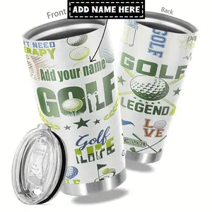 1pc, Gifts for Golf Lover Personalized Custom Name 20oz Tumbler, Golf Life Funny Print 20oz, Insulated and Durable, Gift for Any Occasion: Birthdays, Holidays, or Special Moments for Family, Friends, or Coworkers