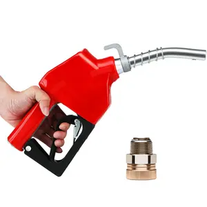 【fathersdaygift】VEVOR Automatic Fuel Nozzle, 3/4" NPT Inlet Thread & 13-15/16" Spout, 11/16 GPM Max Flow Rate, Auto Shut Off, Aluminum & PVC Gas Pump Handle with 360° Swivel for Gasoline Diesel Kerosene