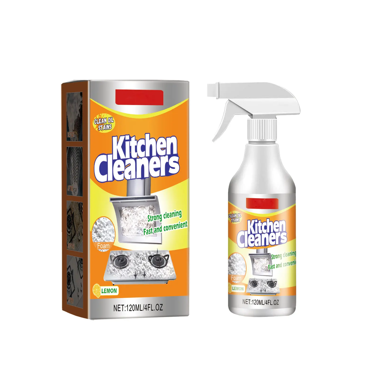 Kitchen Foam Cleaner Household Heavy Duty Degreaser Remove Stubborn Grease Stains For Stoves Range Hoods Multi-Purpose Cooking Surface Cleaning Foam Viral CleanTok Kitchen Care Supply