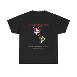 Menswear Classic Soft Breathable Unisex Cotton Short-Sleeve T-Shirt - "We Are All Americans" Style Comfortable Men's Top