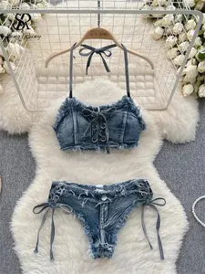 Women Bikini Denim Suits