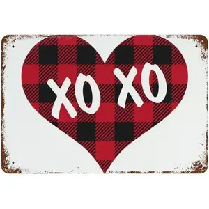 Tin Wall Decor Happy Valentines Day Retro Aluminum Signs for Man Cave Bar Decor 12x8 Inches Valentines Gift for Him Home Metal Art Aluminum Sign