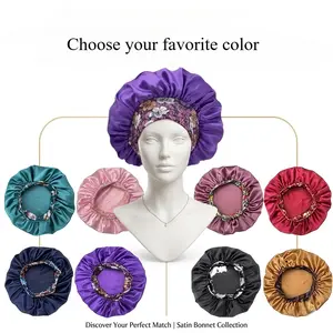Women's Plain Color  (4pcs), Casual Fashion Ditsy Floral Print Wide Band , Soft Comfortable Sleeping  for Women & Girls,  for sleeping Bonnet summerwins,summerwins