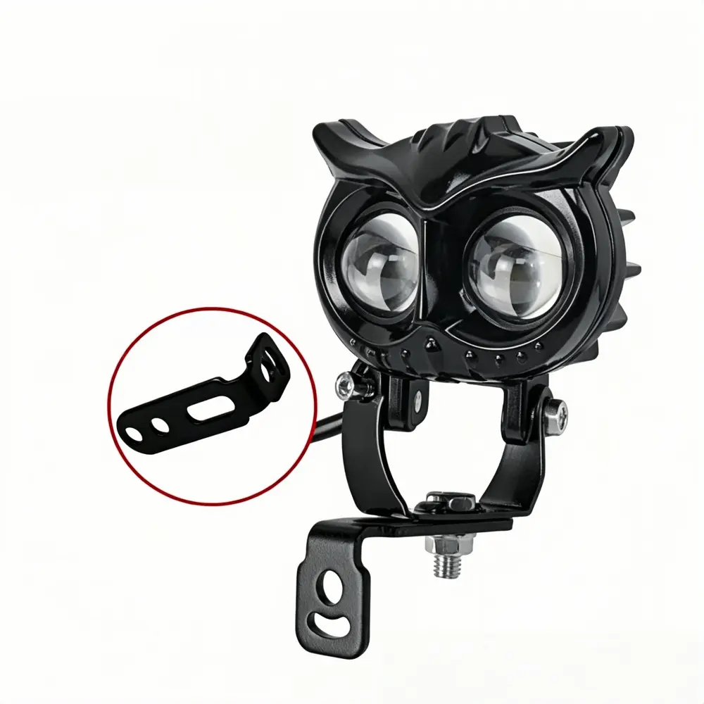 Thick Metal Z-Shaped Motorcycle Spotlight Extension Bracket - Chrome Look Bar Clamp, Universal No-Drill Rearview Mirror/Fender Holder for Motorcycle/Electric Vehicle LED Fog Lights, Easy Installation, Durable Stability, Fog Light