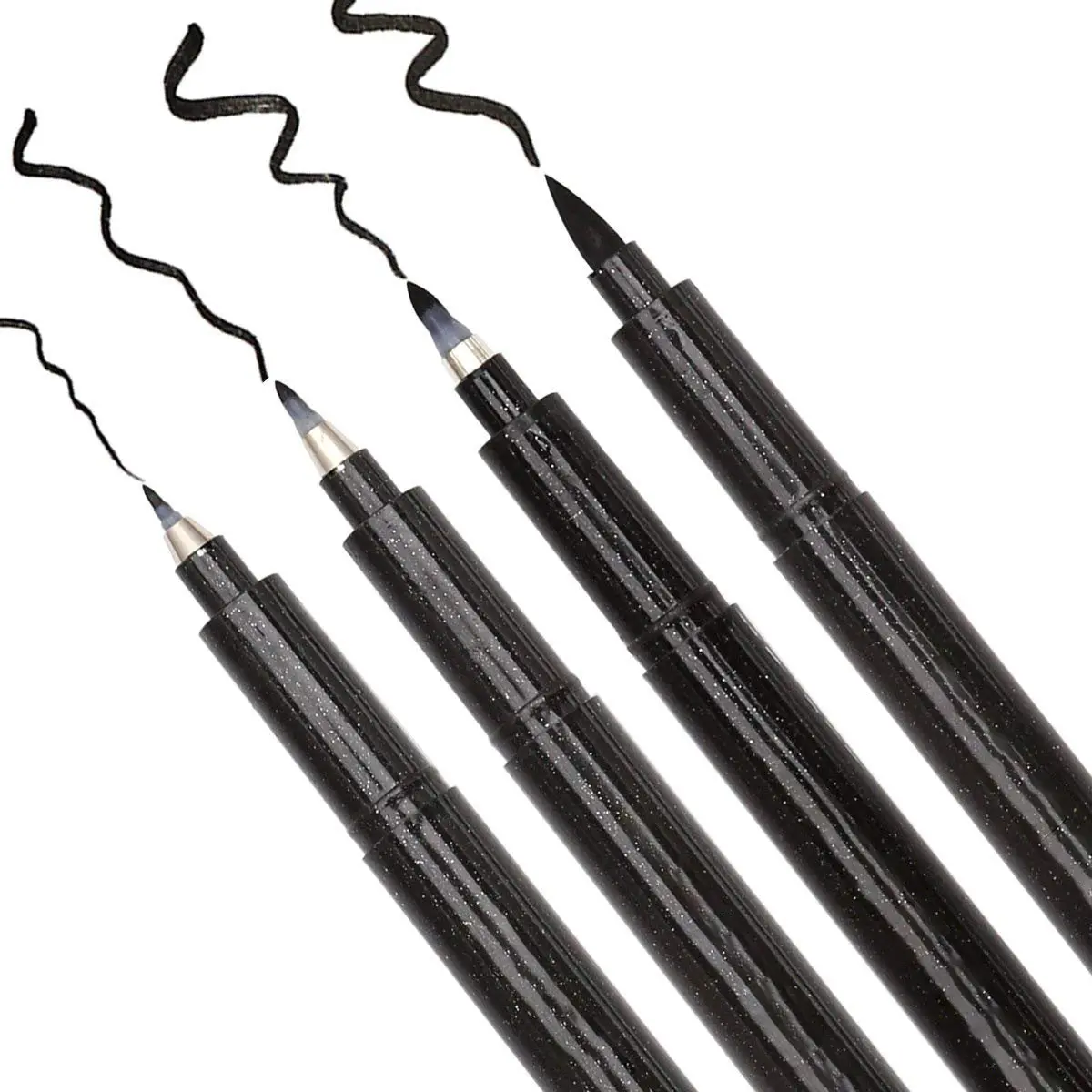 4pcs Metallic Brush Tip Gel Ink Marker Pen Set - Fast-Drying, No-Smudge Office Stationery for Art Craft Projects, Writing Needs
