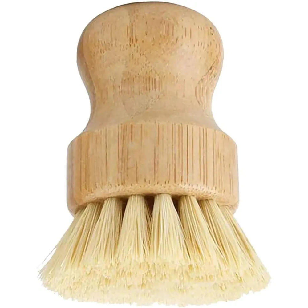 Bamboo Dish Scrub Brushes, Kitchen Wooden Cleaning Scrubbers for Washing Cast Iron Pan/Pot, Natural Sisal Bristles, Household Cleaning Tool, Cleaning Supplies