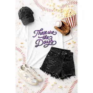 These Are The Days Purple Sequin Patch Tshirt