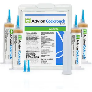 Advion Cockroach Gel Bait, 4 Tubes x 30-Grams, 1 Plunger and 2 Tips, German Roach Insect Pest Control, Indoor and Outdoor Use, Roach Killer Gel for American, German and Other Major Cockroach Species