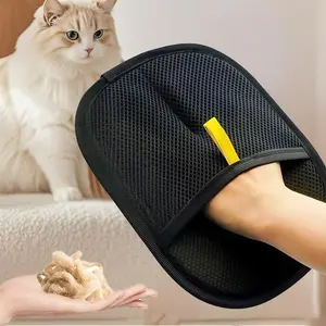 【Use Horizontally】Electrostatic Pet Hair Remover Gloves, Double-Sided Grooming & Cleaning Gloves for Cat & Dog Hair Removal, Reusable Sticky Fur Remover for Carpet, Couch, Clothing & Furniture