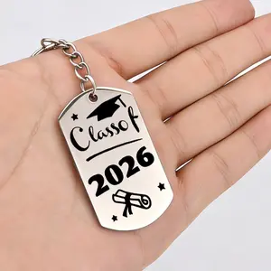1pc/5pcs 2026 Graduation Season Stainless Steel Keychain, 2D Flat Bachelor'S Cap Scroll Pattern & "Class Of 2026" Design, Ideal Gift For Graduates, Suitable For Keys, Backpacks, Gift Box Decorations