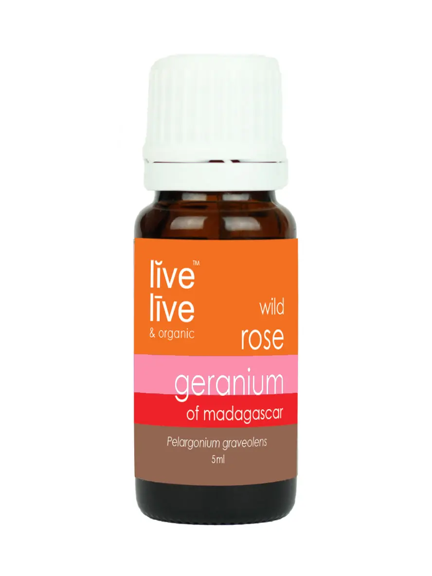 rose geranium of madagascar essential oil, 5ml, live organic