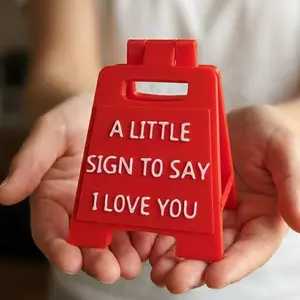 Romantic Valentine's Day Gifts for Husband Wife - A Little Sign to Say I Love You 3D Printed Mini Desk Decor - Cute Small Love Plaque with Greeting Card & Envelope for Boyfriend Girlfriend Home Office Decoration